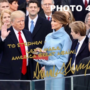 Personalized President Donald Trump Gold Autographed 8x10 Photo FREE SHIPPING image 4