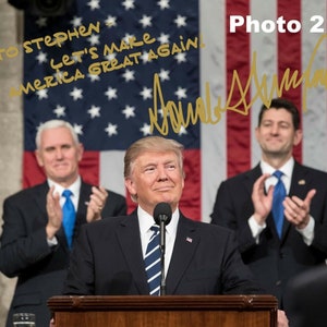 Personalized President Donald Trump Gold Autographed 8x10 Photo FREE SHIPPING image 2