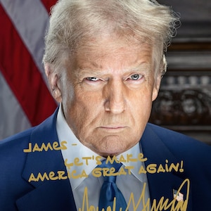 Personalized President Donald Trump Autographed White House Official Portrait 8x10 Photo - FREE SHIPPING!