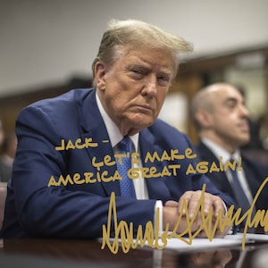 Personalized/Customized President Donald Trump Gold Autographed 8x10 Photo - FREE SHIPPING!