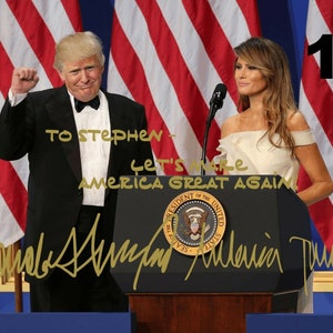 Customized President Donald & Melania Trump Signed 8x10 Photo - FREE SHIPPING