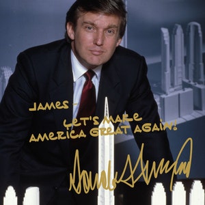 Personalized/Customized President Donald Trump Gold Autographed 8x10 Photo - FREE SHIPPING!
