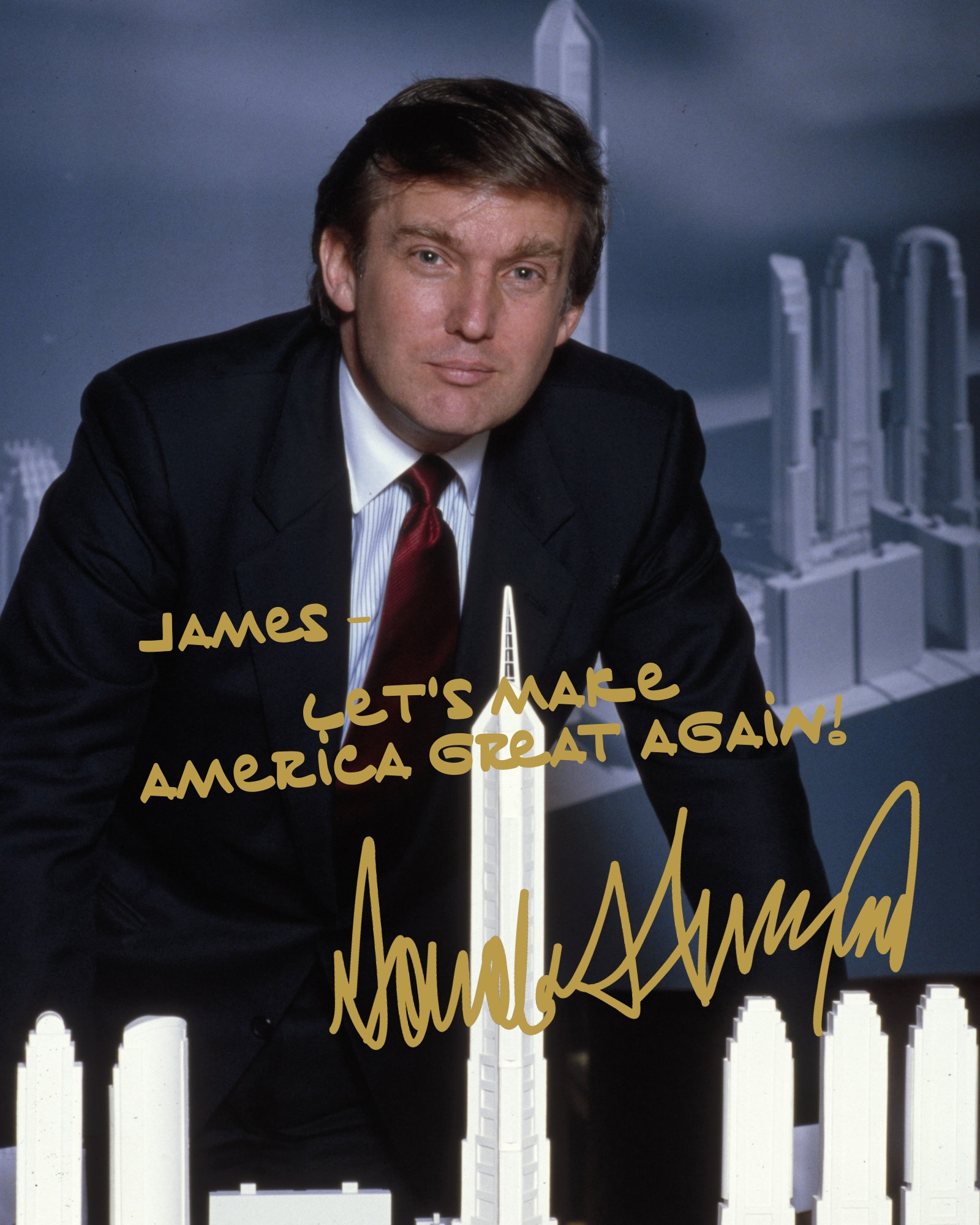 Personalized/customized President Donald Trump Gold Autographed 8x10 ...
