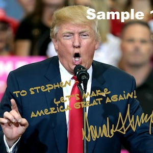 Personalized President Donald Trump Gold Autographed 8x10 Photo FREE SHIPPING image 10