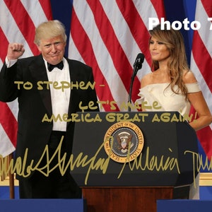 Personalized President Donald Trump Gold Autographed 8x10 Photo FREE SHIPPING image 7