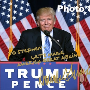 Personalized President Donald Trump Gold Autographed 8x10 Photo FREE SHIPPING image 8