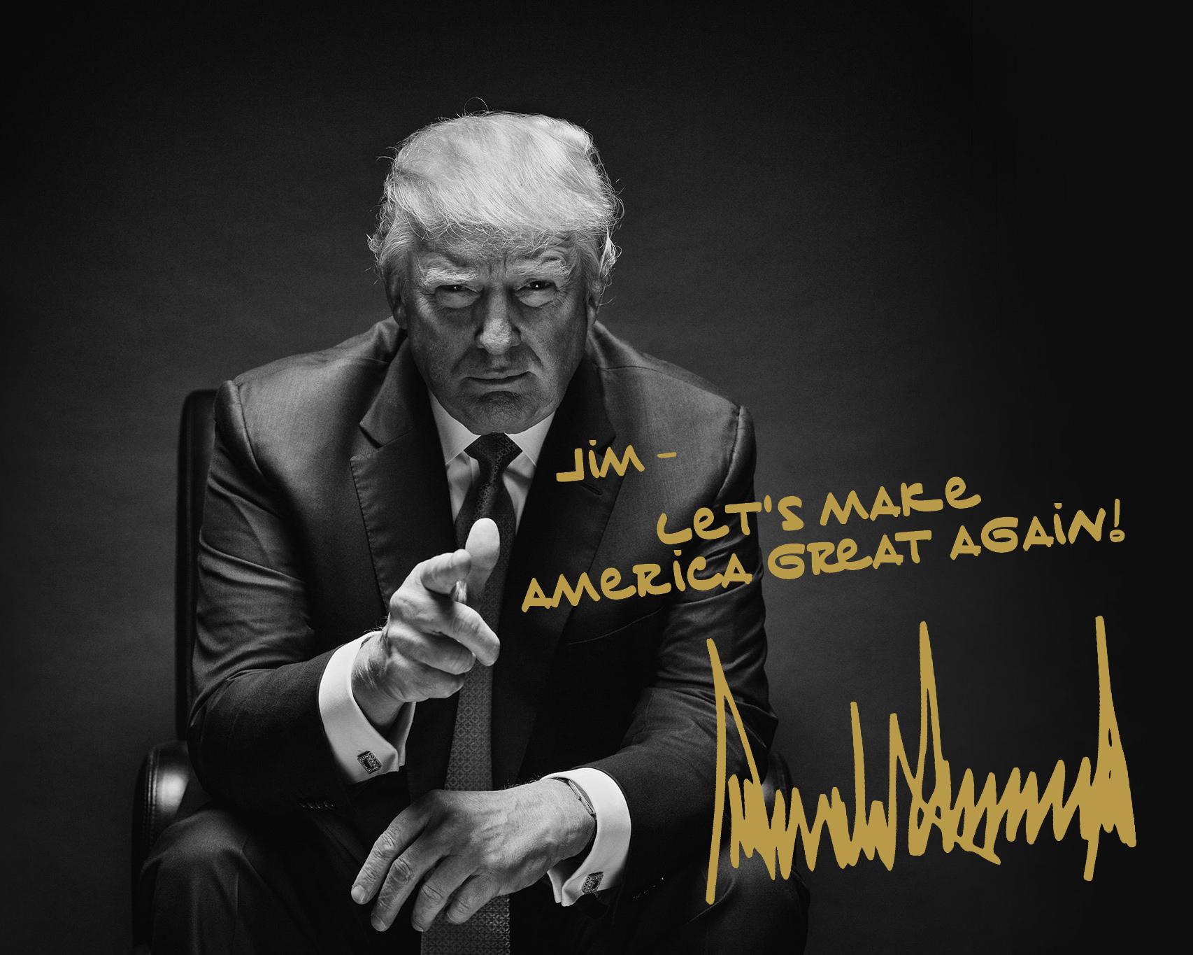 Personalized/customized President Donald Trump Gold Autographed 8x10 ...