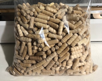 Spiral Cut Birch dowel plugs 5/16"X1" 1000X for mushroom spawn