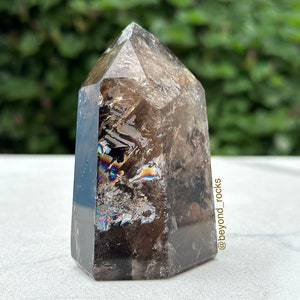 Dark smoky quartz tower