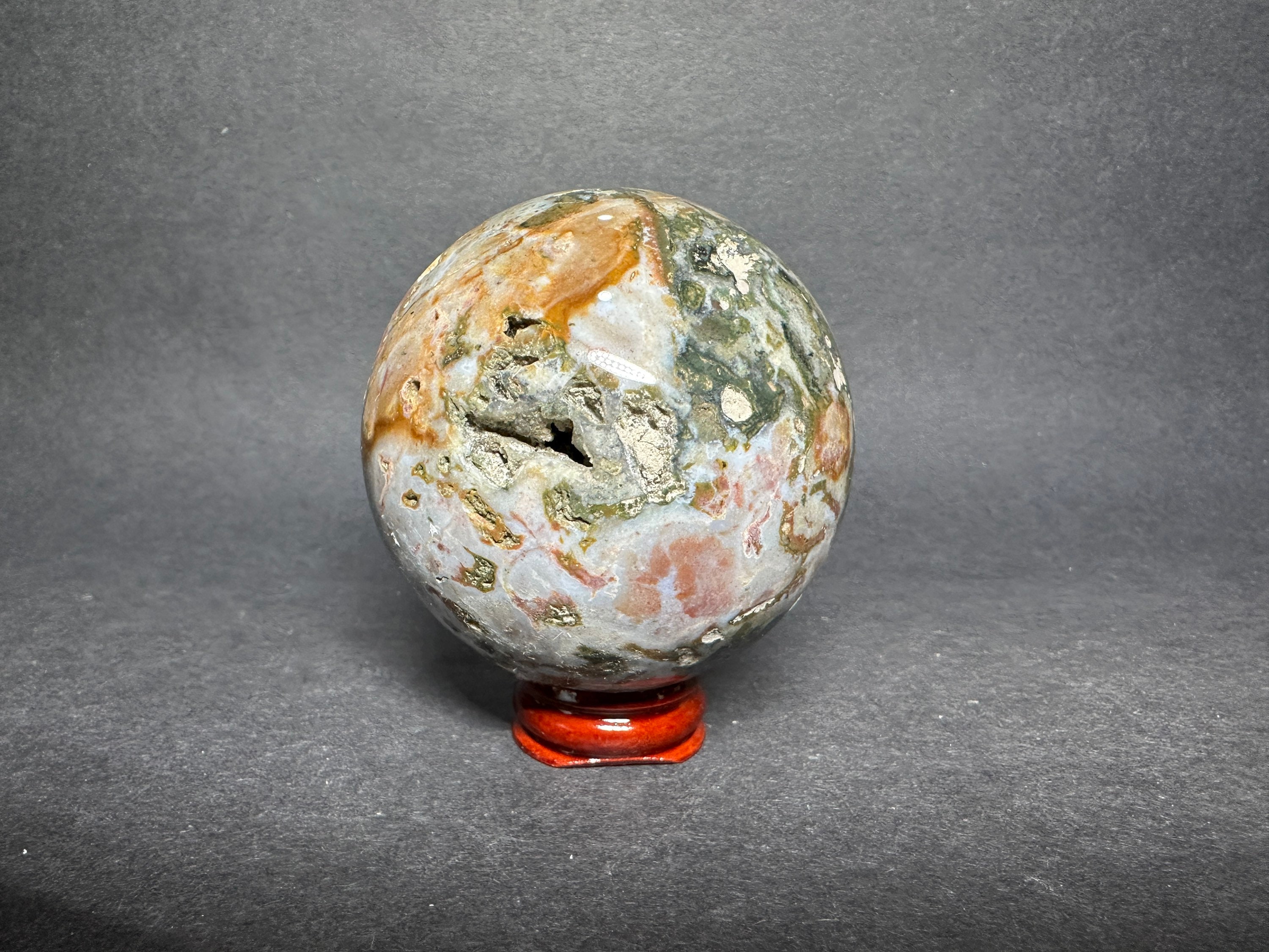 オーシャンジャスパー スフィア、2.68インチ クリスタルボール