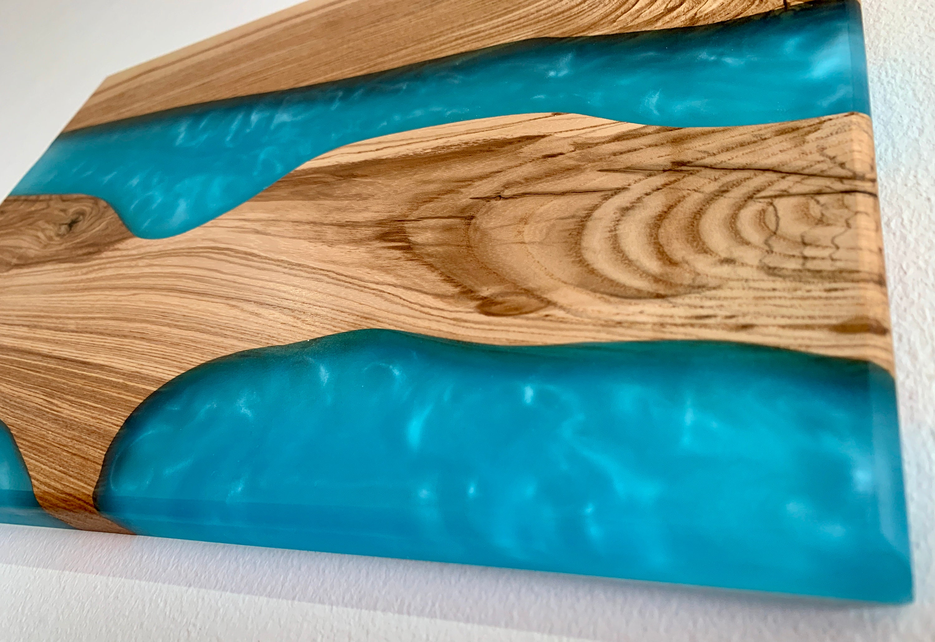 Epoxy Resin Wall Art Ocean Blue Wood Art Wood Home Etsy