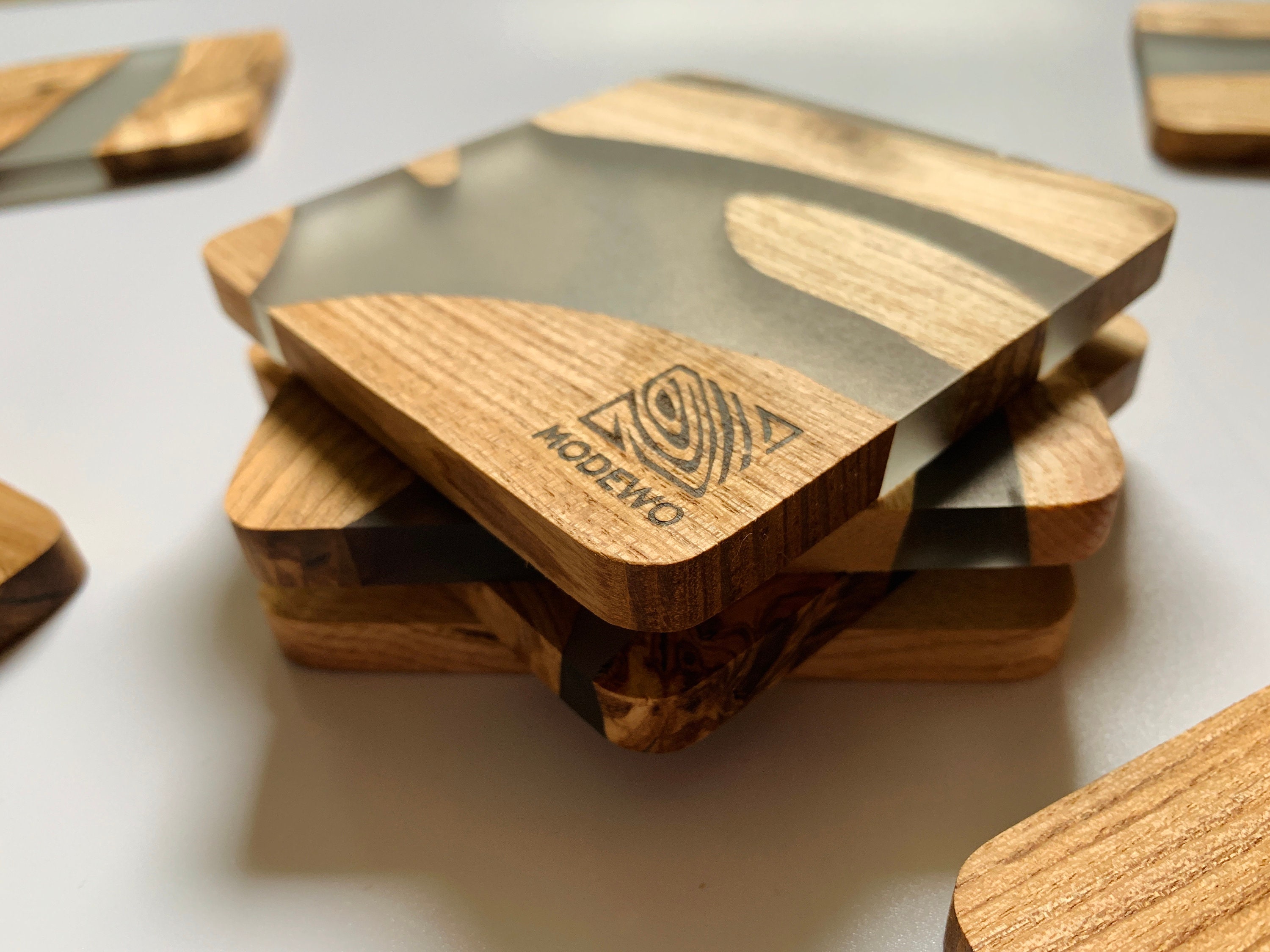 Set of Resin Wood Coasters Drink Coasters Unique Handmade Etsy UK