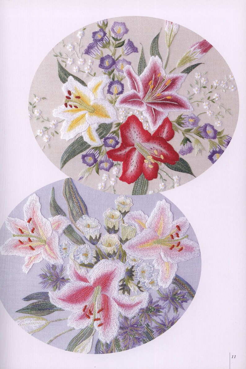 Lily  orchid flowers embroidery nwcvqs book embroidery  etsy Lily  orchid flowers embroidery nwcvqs book embroidery  etsy