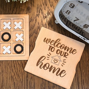 Personalisierte Tic Tac Toe | Brettspiel | Dekoration | Familien Spaß | Holz | Laser Schnitt | Holz gravieren