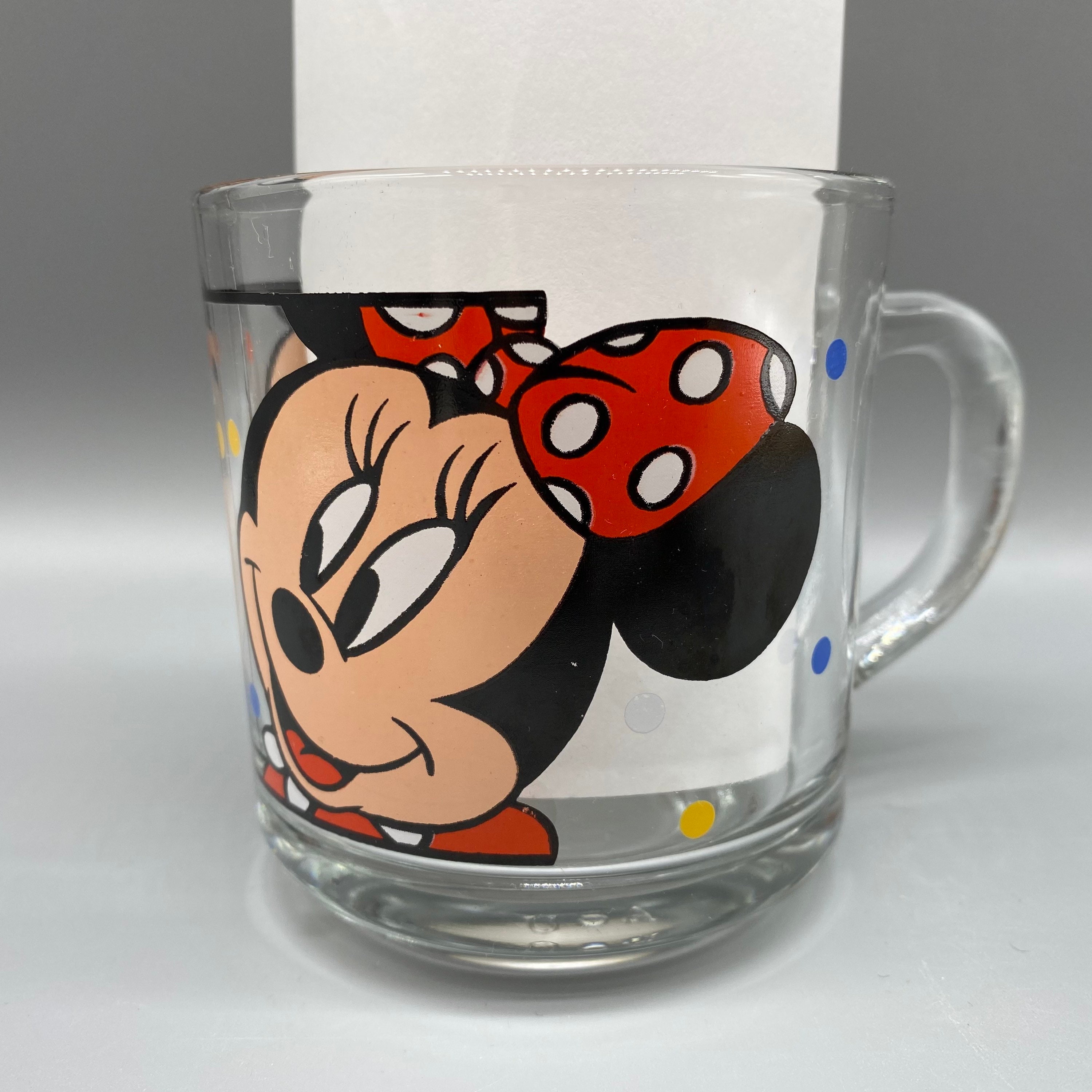 Vntg Walt Disney Co Goofy Anchor Hocking Clear Glass Coffee Mug