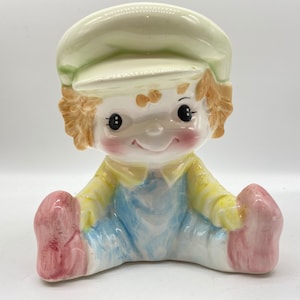 Vintage rag doll coin bank, piggy bank, FLAW