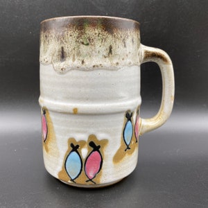 MCM style, made in Japan, pottery mug