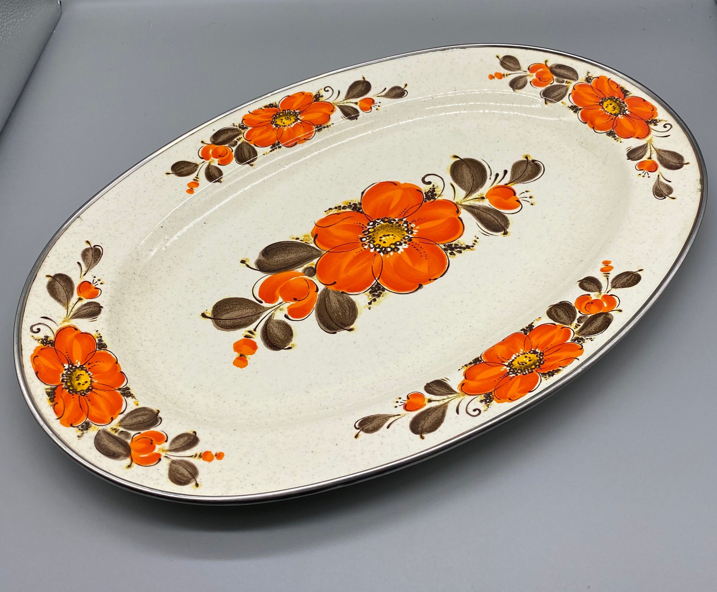 Sanko Ware Japan Show Pans Enamel Serving Tray Speckled Etsy UK