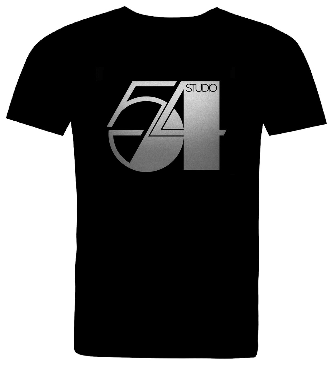 Studio 54 Logo in Silver. Full Cotton Black T Shirt. Etsy