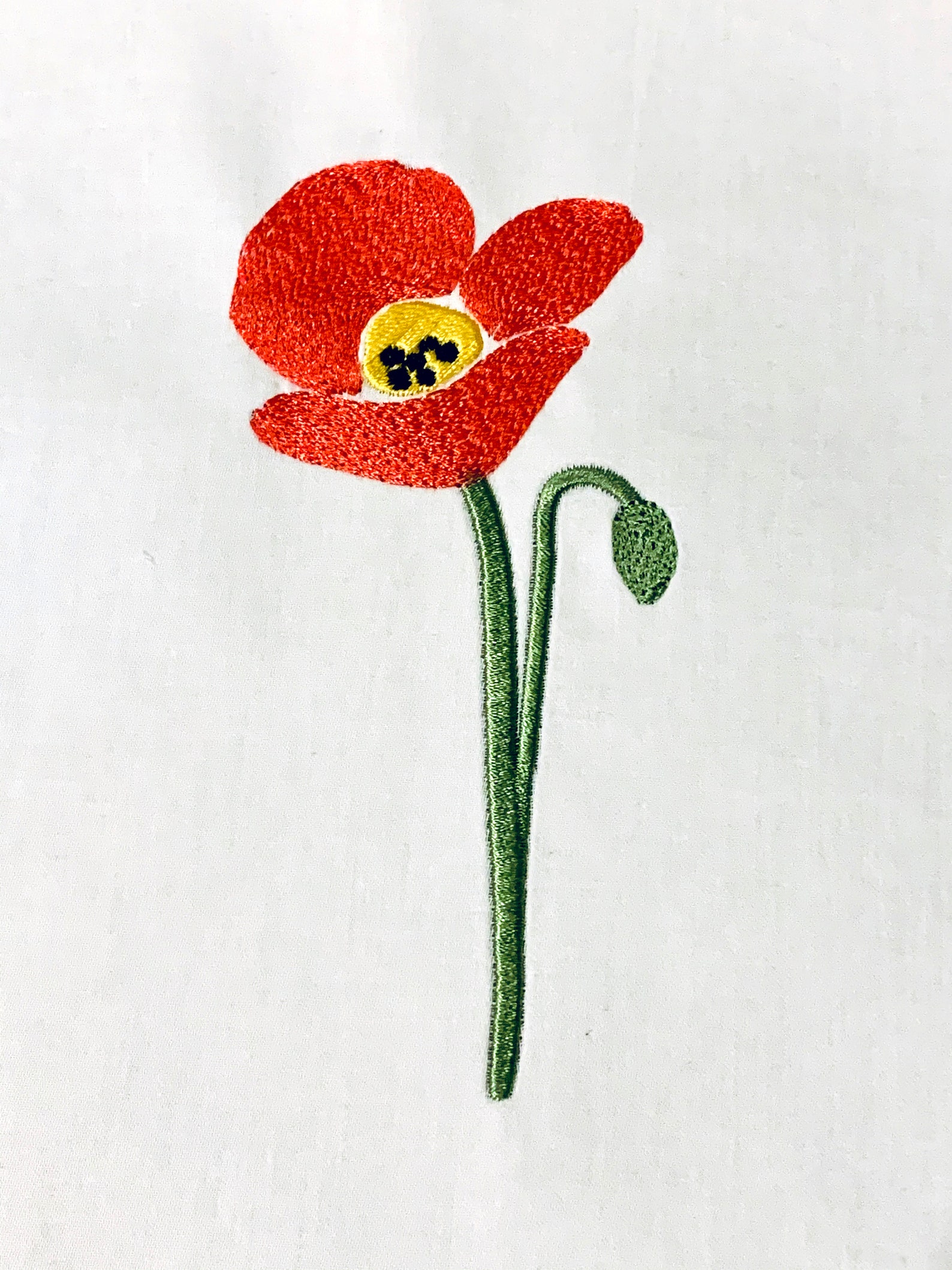 Poppy Flower Embroidery Design Etsy