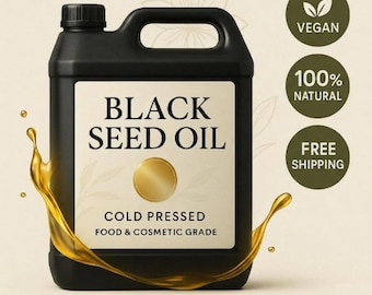 Black Seed Oil Trial Size 500 ml or 1 L - Cold Pressed Unrefined Nigella Sativa Black Cumin Oil for Soap Making | Wholesale Sample