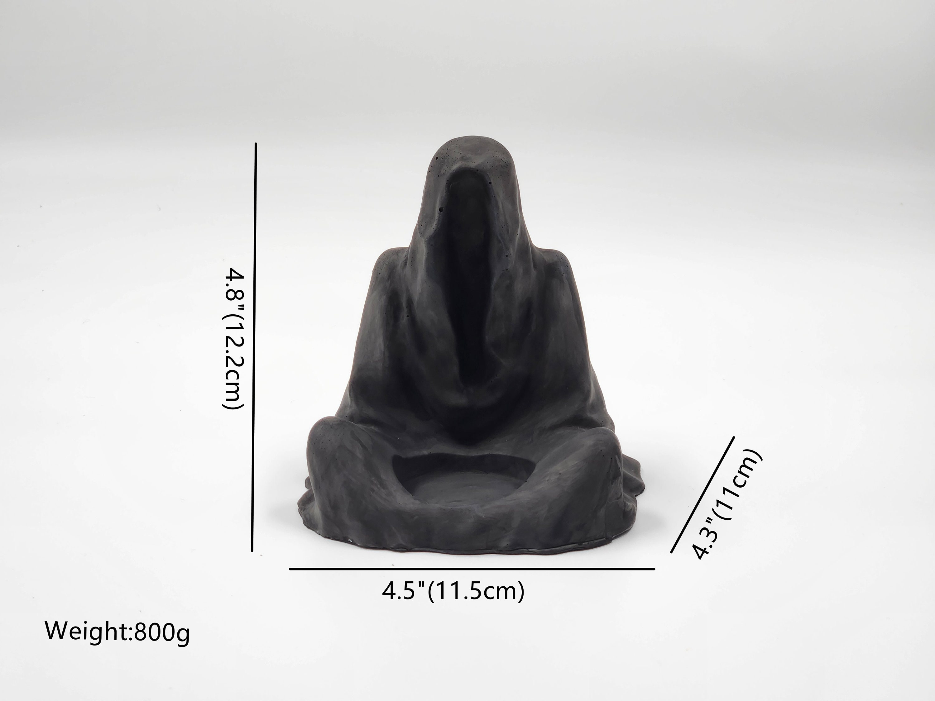 Jesmonite Ghost Candle Holder-Halloween Ghost Decorations for Fall-Spooky Ghost Candlestick Holder-Gothic Home Decor