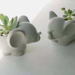 Cute Cement Elephant Planter-Concrete Elephant Succulent Pot-Indoor Concrete Planter-Cactus Plant Pot-Housewarming Gift