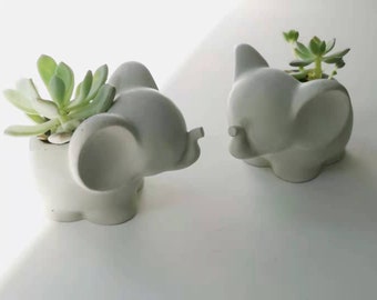 Cute Jesmonite Elephant Planter-Elephant Succulent Pot-Indoor Animal Planter-Cactus Plant Pot-Housewarming Gift