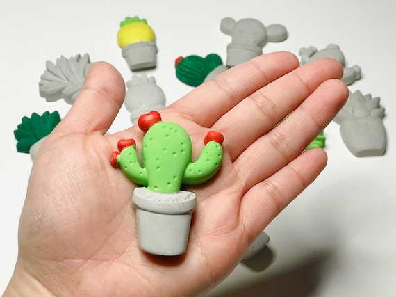 Handmade Concrete Cactus Fridge Magnet Set of 7-cement Succulent Kitchen  Refrigerator Magnet- - Etsy