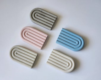 Rainbow Concrete Soap Dish Arch Decorative Tray Photography Props-Geometric Blocks-Cement Trinket Tray