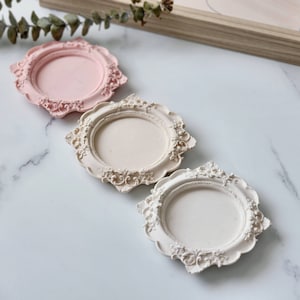 Vide-poches victorien, petit porte-anneaux, style vintage, plateau pour bougies baroque, présentoir à bijoux de style ancien