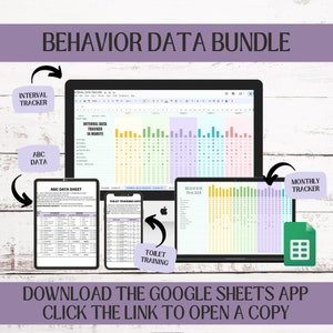 Behavior Data Bundle, Interval Data Spreadsheet, Editable Behavior Tracker, Autism Parent Training, ABA Data Sheet, Behavior Spreadsheet