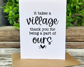 Tarjeta de felicitación "It Takes a Village", tarjeta de agradecimiento para terapia ABA, regalo para terapeuta ABA, regalo para terapia conductual, regalo para profesor de educación especial, regalo para Navidad para ABA.