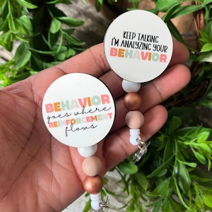 ABA Therapist Badge, Behavior Goes Where Reinforcement Flows, Behavior Analyst Badge Reel, Therapist Accessories, ABA Therapist Lanyard