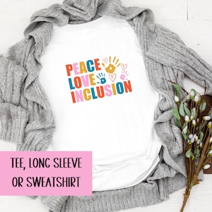 Peace Love Inclusion Shirt, Sped Teacher Christmas Gift, Special Ed Teacher Shirt, Sped Teacher Shirt, Inclusion Matters, Special Education