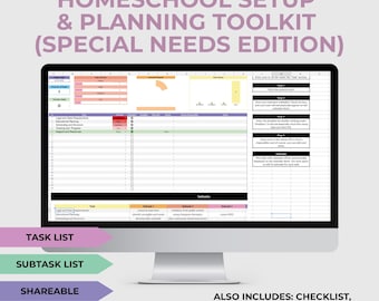 ホームスクールのセットアップ、デジタルプランニングツールキット、特別支援教育、特別支援ホームスクール、自閉症リソース、IEPテンプレート、視覚支援