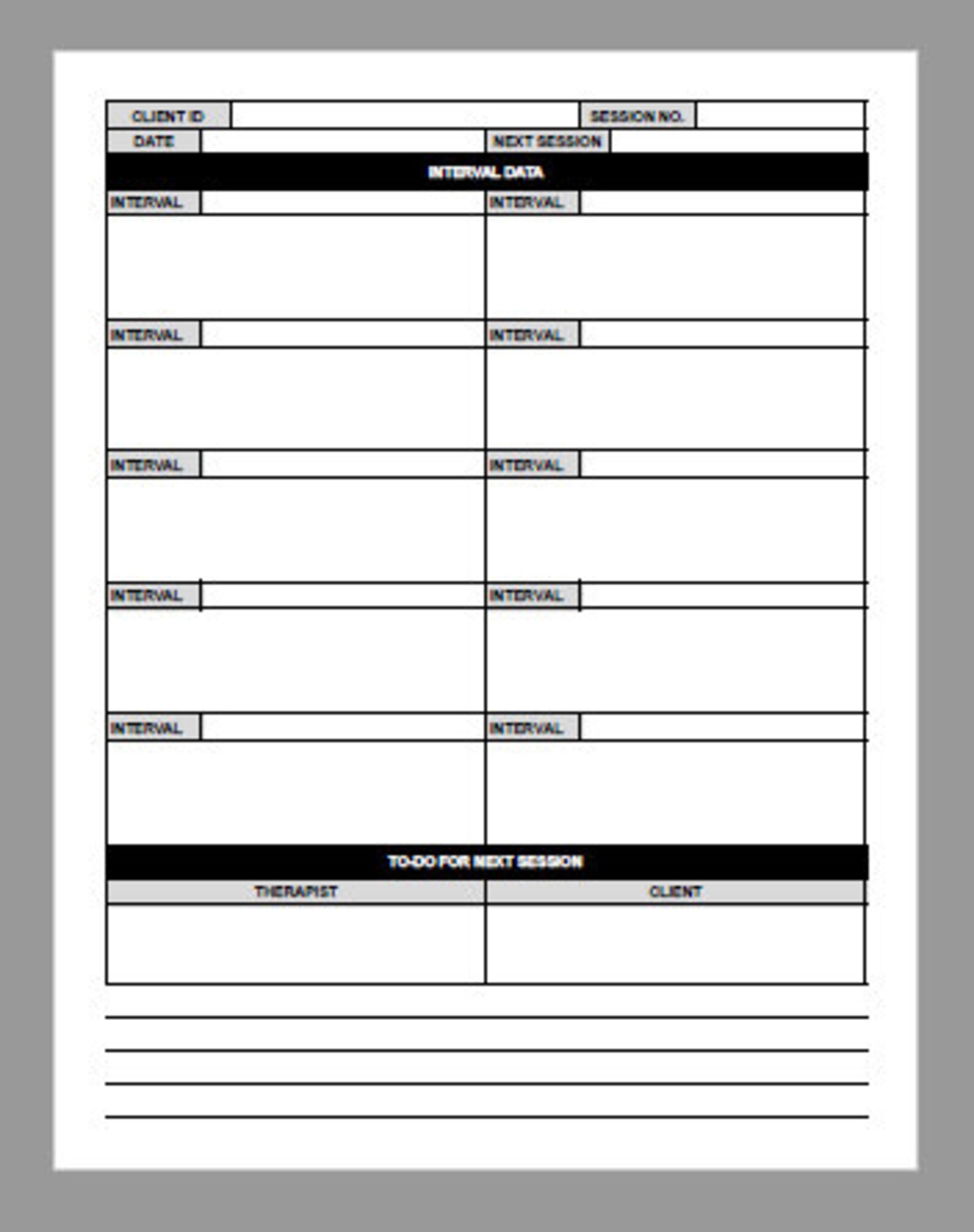  Bcba Session Notes Template 