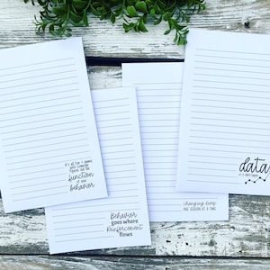 ABA Therapist Notepad, Behavior Analyst, School Psychologist, Therapist Stationery, Counselor Notes, Social Worker, Specisl Ed Teacher