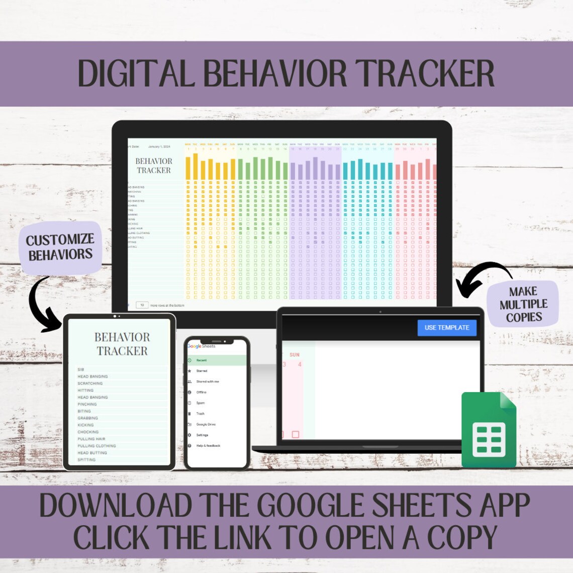 Behavior Data Bundle, Interval Data Spreadsheet, Editable Behavior ...