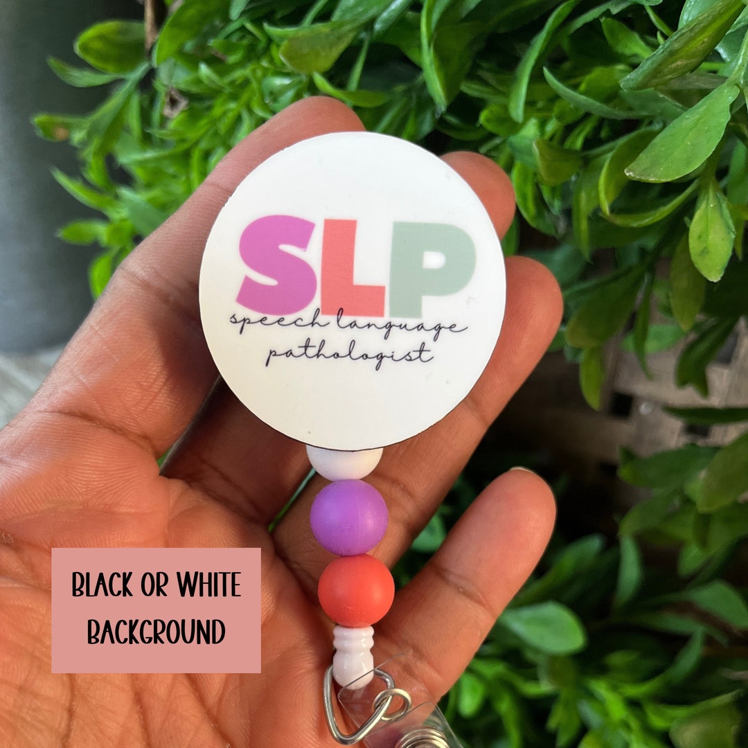 SLP Badge Reel, Speech Therapist Badge Reel, SLP Badge Clip, Slp