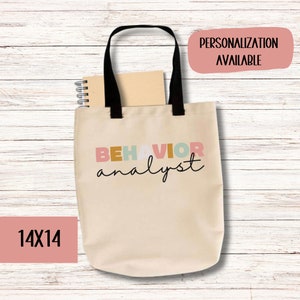 Behavior Analyst Tote Bag, ABA Therapist Bag, Behavior Analyst Gift, ABA Tote Bag, Behavior Tech Bag, Behavior Therapy Bag, ABA Canvas Bag