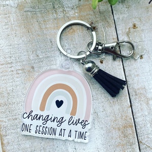 Changing Lives One Session at a Time Keychain, Therapist Keychain, Gift for Therapist, Counseling Appreciation Gift, Mental Health Worker