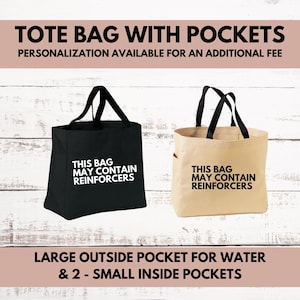 Funny ABA Tote, This Bag May Contain Reinforcers, Therapist Tote Bag with Pockets, Behavior Therapy, Behavior Tech Tote, Aba Christmas Gift