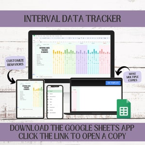 Interval Data Tracker, Behavior Data Spreadsheet, Editable Behavior Tracker, Autism Parent Training, ABA Data Sheet, Behavior Spreadsheet