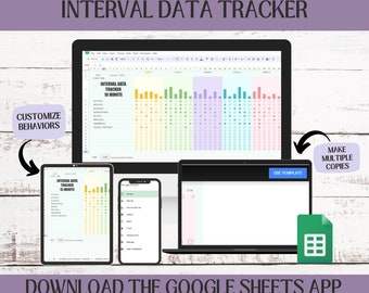 Interval Data Tracker, Behavior Data Spreadsheet, Editable Behavior Tracker, Autism Parent Training, ABA Data Sheet, Behavior Spreadsheet