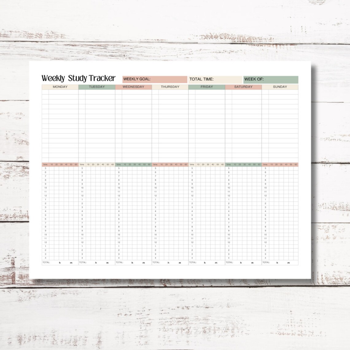 Weekly Study Tracker Printable, ABA Exam Study Planner, Therapist ...