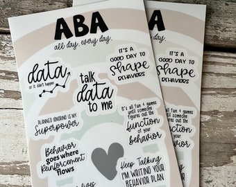 Aba Quotes, ABA Stickers, Aba Christmas Gift, Behavior Analyst Gift, Aba Therapist Gift, Funny Aba Gift, Behavior Tech, Behavior Therapist