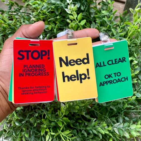 Behavior Support Badge Cards, Communication Cards, Special Education Behavior Management, ABA Therapy Materials, Visual Communication Tools