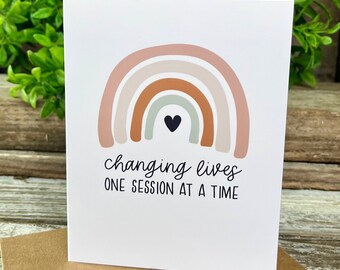 Changing Lives One Session at a Time Card, ABA Greeting Card, ABA Therapist Gift, Behavior Technician Gift, Behavior Analyst Card, ABA Card