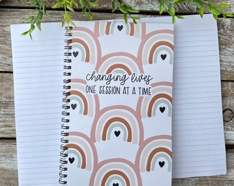 Changing Lives One Session at a Time, ABA Notebook, Aba Gifts, Behavior Analyst Gift, ABA Therapy Notebook, Behavior Technician Notebook